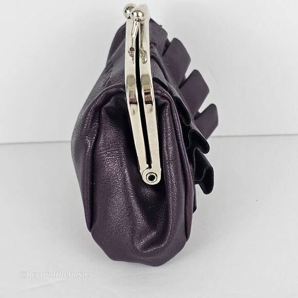 Miche Karie Purple Ruffle Front Faux Leather Coin Pouch - Picture 6 of 9